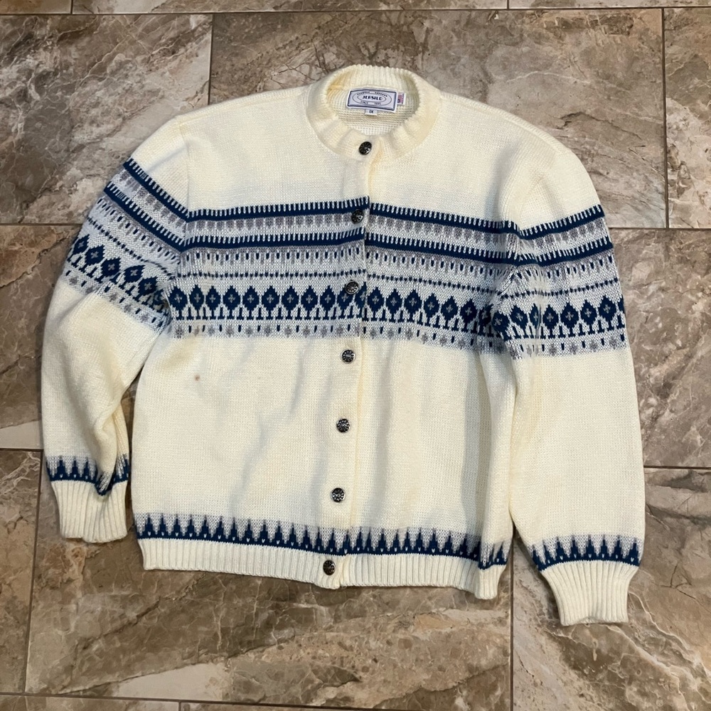 VTG 90s Jersild Sweater Cardigan XL Fit Nordic Button USA Retro Ski